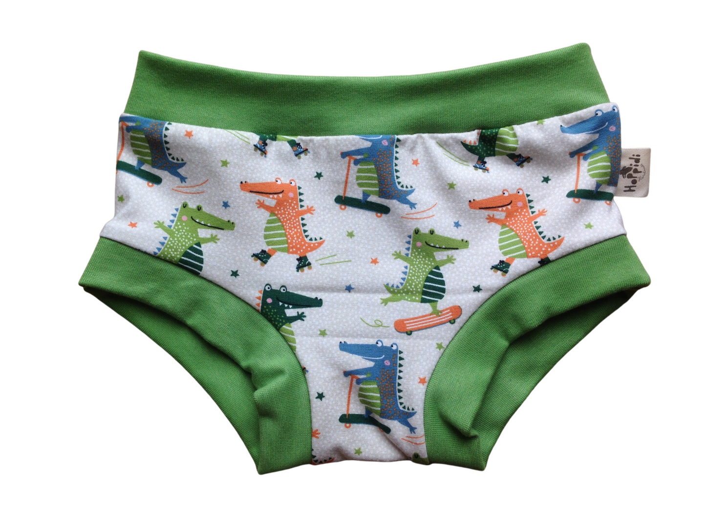 Skater crockodiles organic unisex kids undies