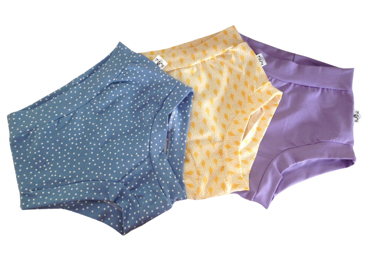 Surprise print 3-pack high waisted organic women's boyleg or brief undies