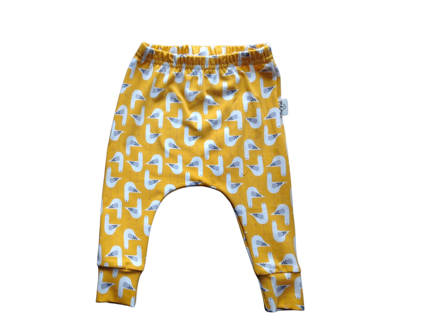 Yellow seagulls slim harem pants