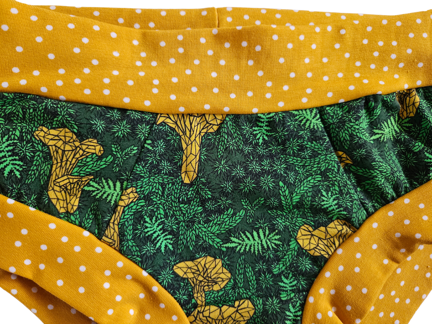 Size S READY TO SHIP chanterelle mushrooms organic women's brief undies