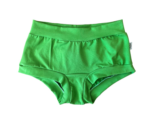 Kiwi green organic women’s boyleg or brief undies