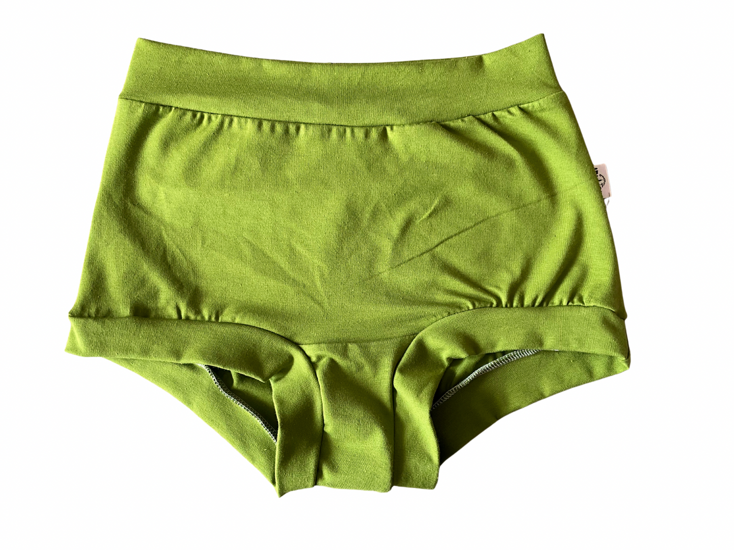 Avocado green high waisted organic women's boyleg or brief undies