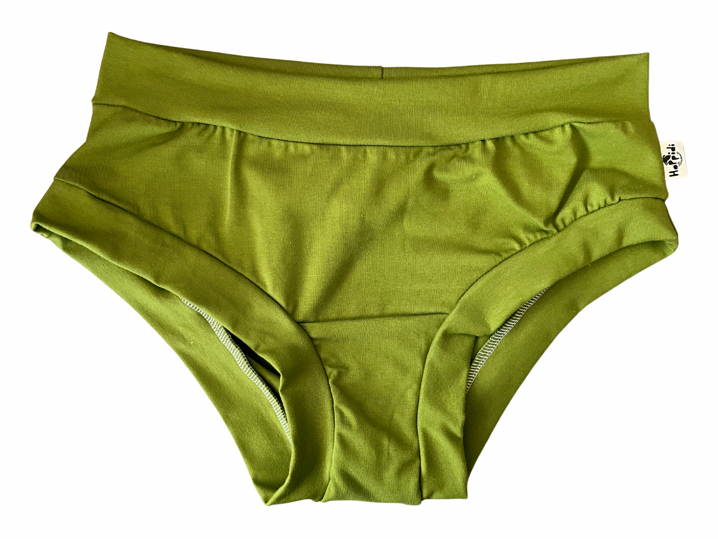 Avocado green organic women’s boyleg or brief undies