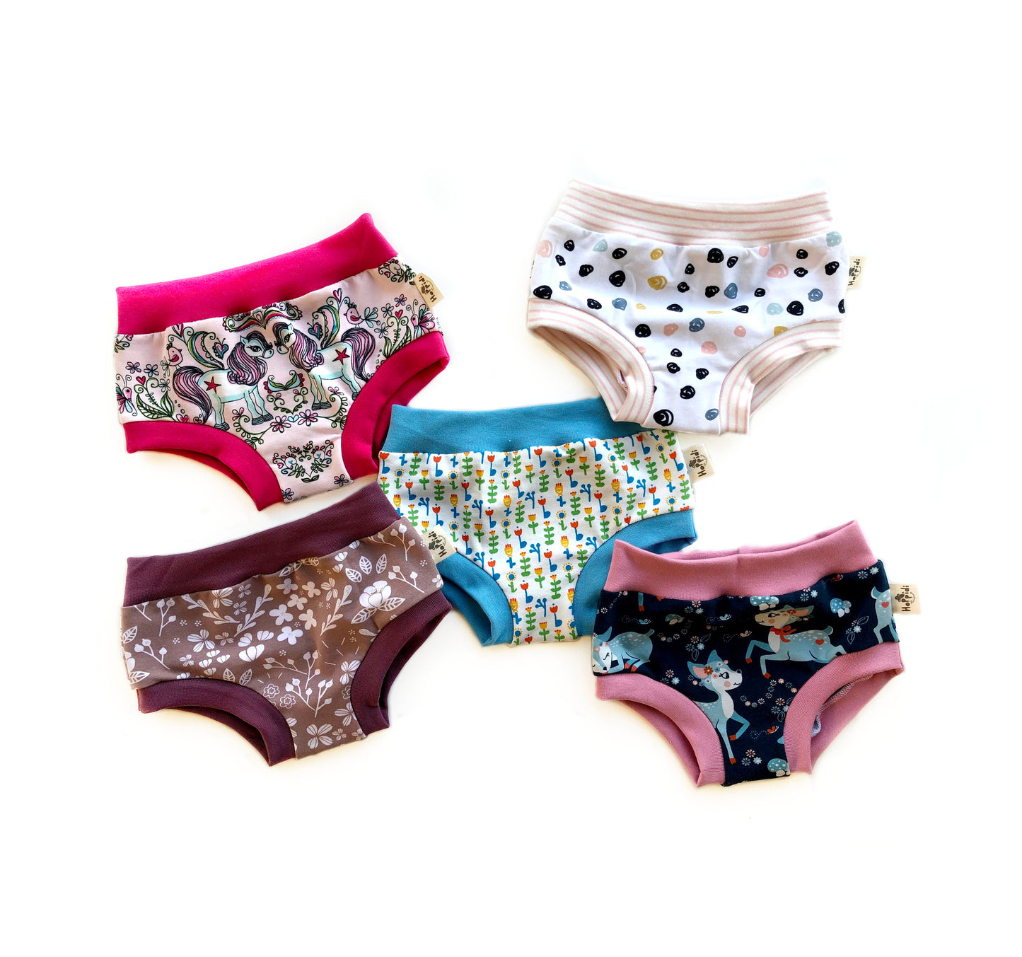 Surprise print 5-pack organic unisex kids undies