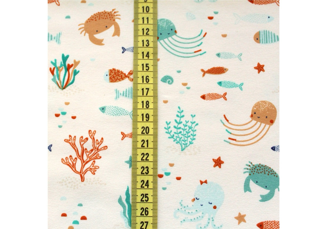 Under the sea organic jersey fabric