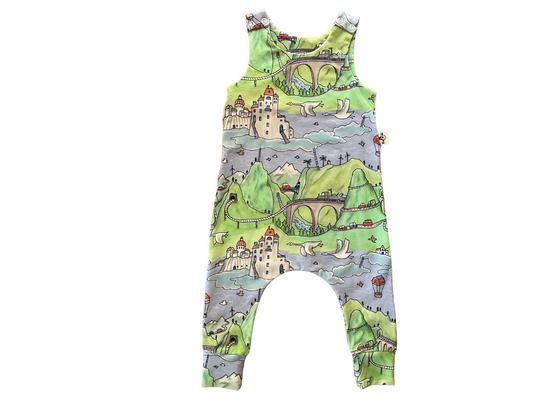 Size 12-18 months READY TO SHIP out and about harem romper