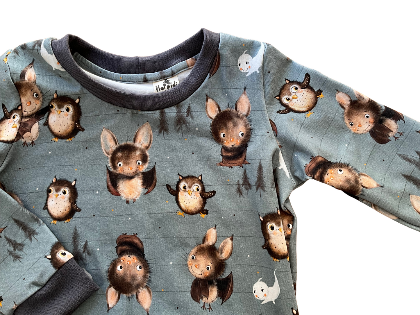 Size 2-3 years READY TO SHIP night owls and cutie bats crew neck sweatshirt