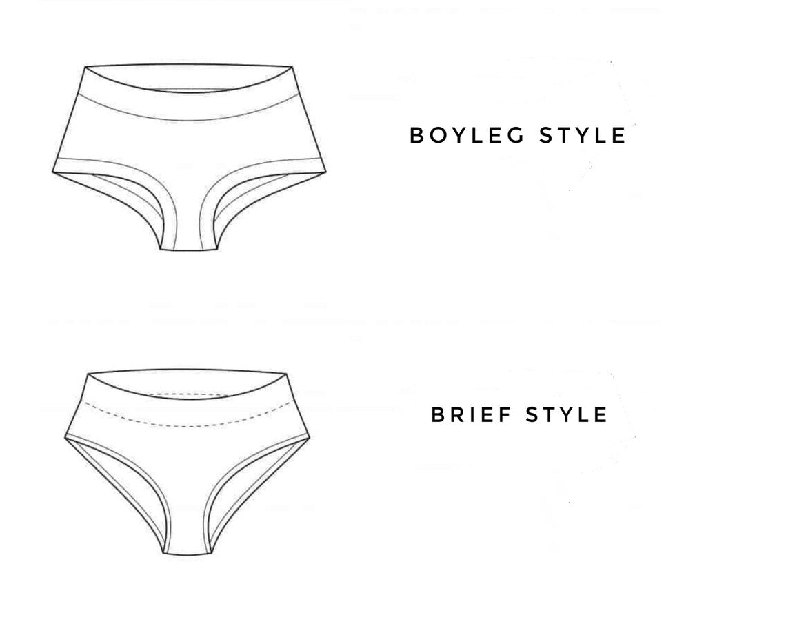 YOUR CHOICE of solid COLOR high waisted organic women's boyleg or brief undies