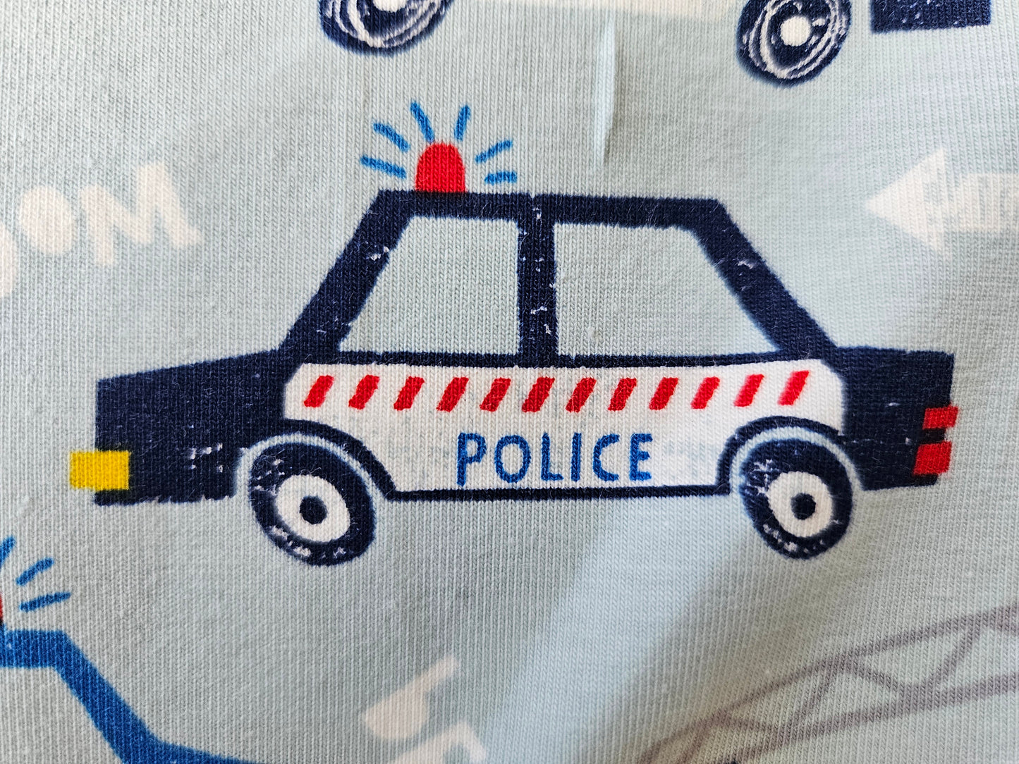 Emergency vehicles organic jersey fabric