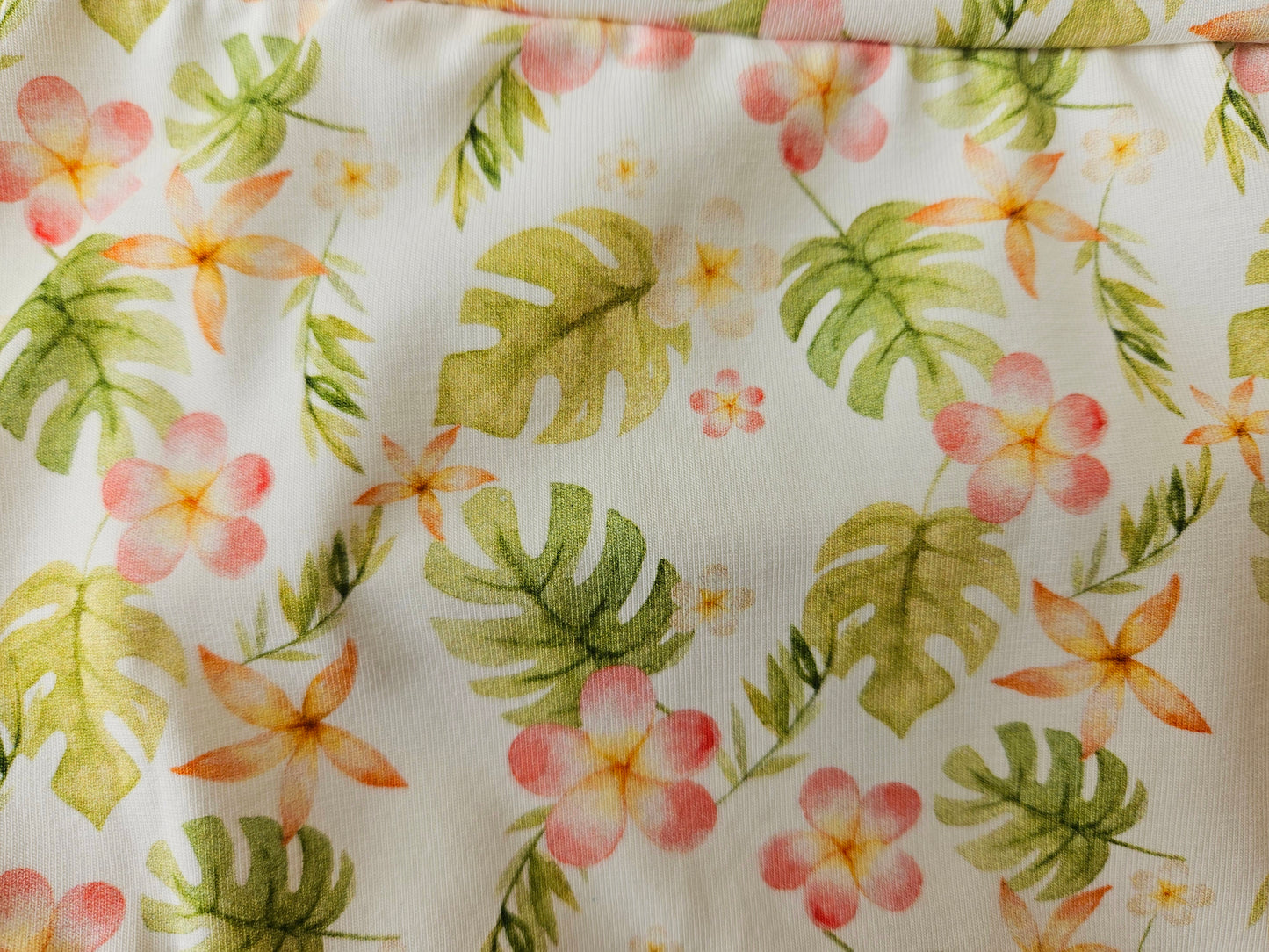 Tropical flowers and leaves high waisted organic women's boyleg or brief undies