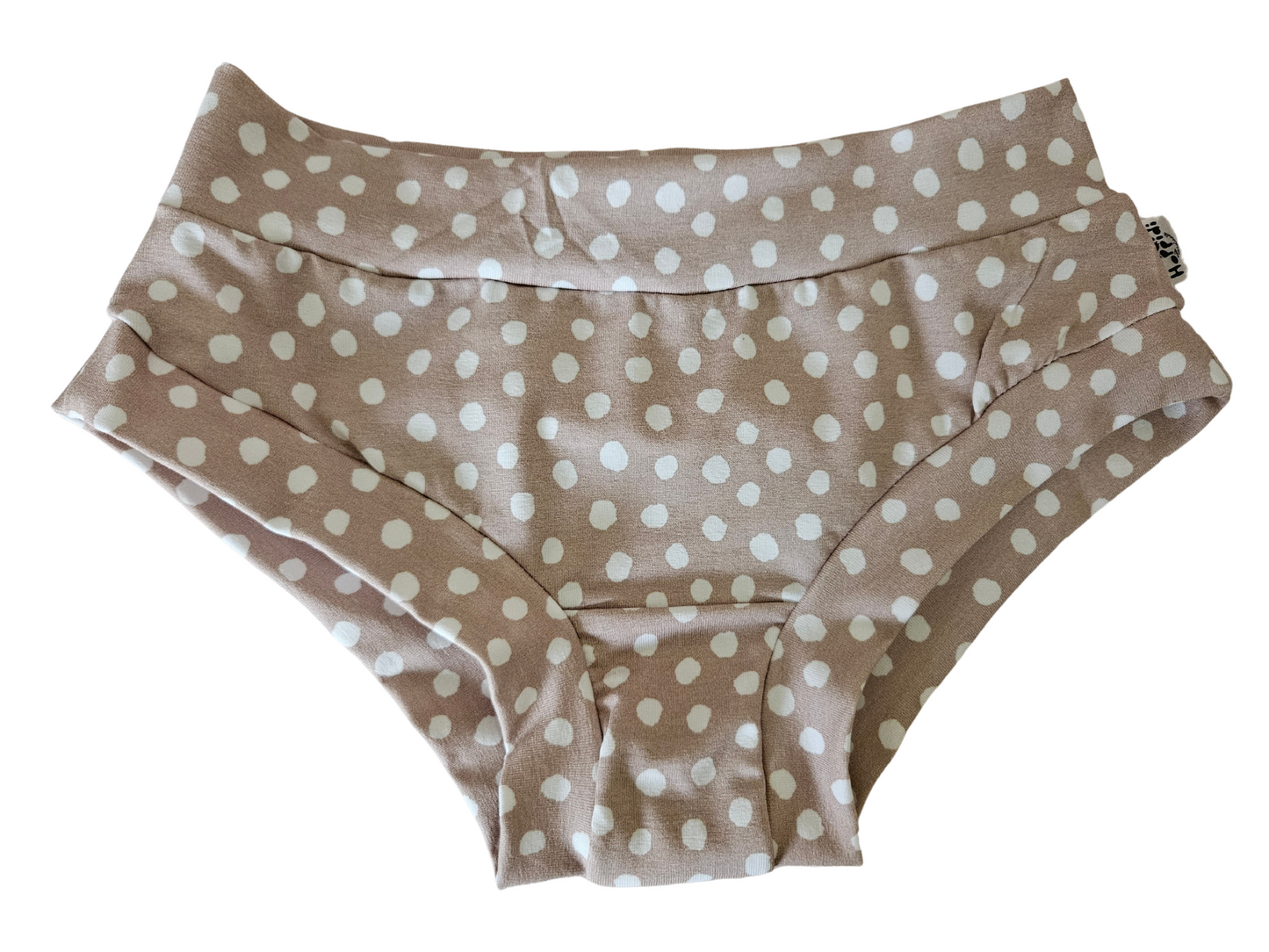 Polka dots sand organic women’s boyleg or brief undies