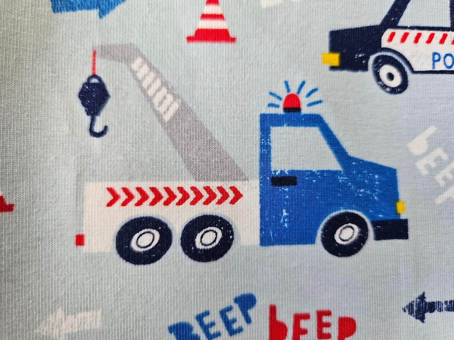 Emergency vehicles organic jersey fabric