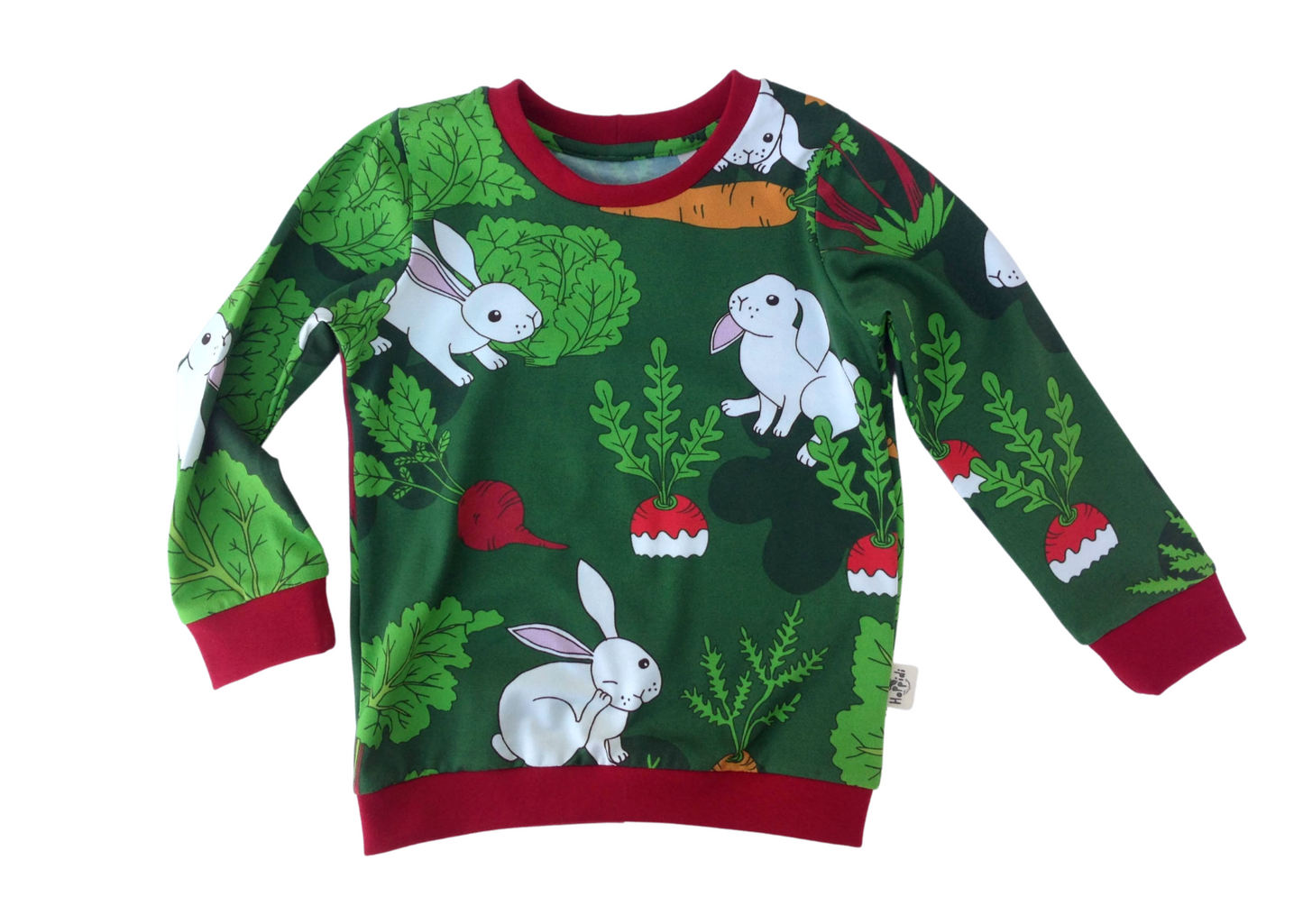 Bunny in Vegetable Garden Crew Neck Sweatshirt