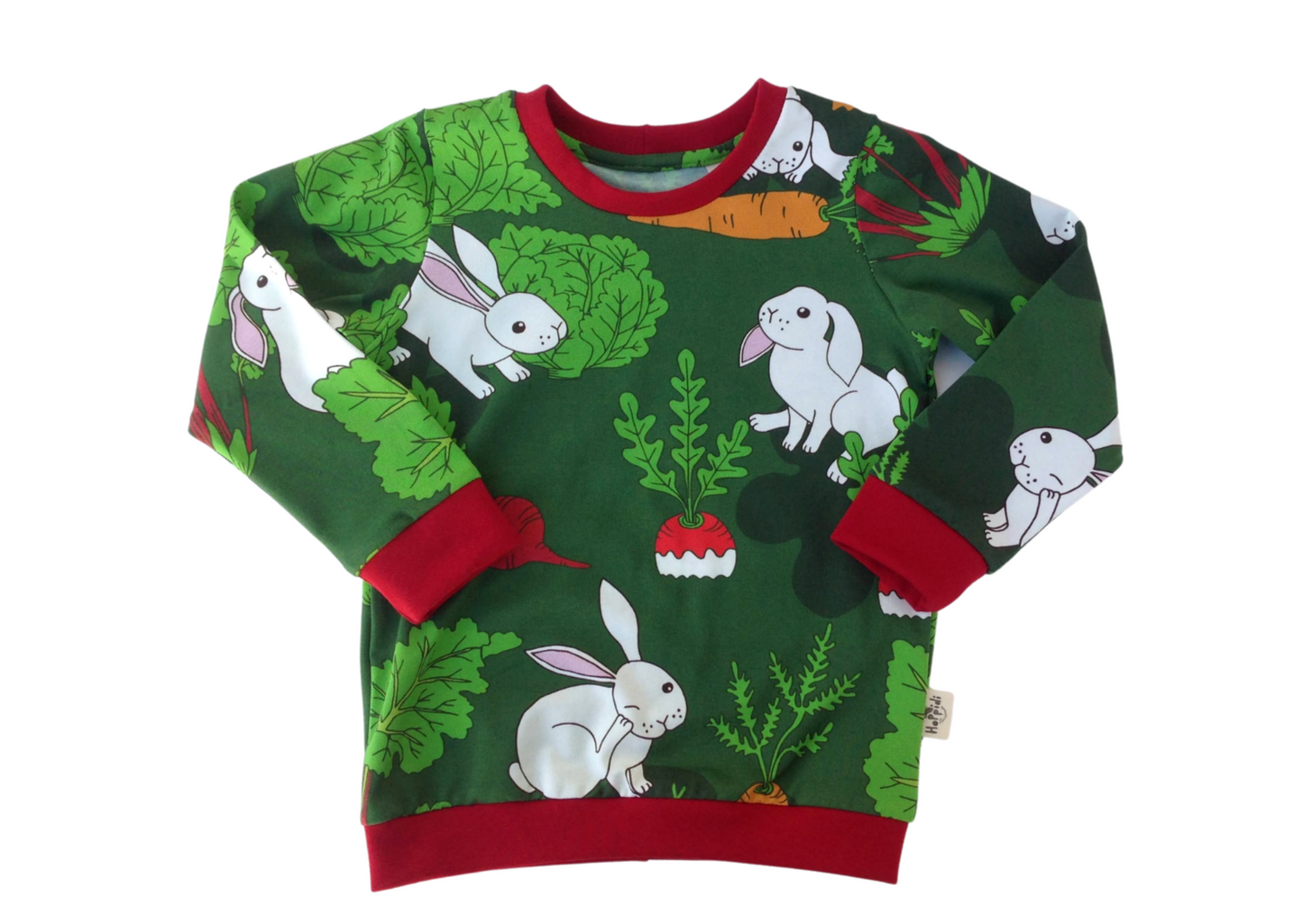 Bunny in Vegetable Garden Crew Neck Sweatshirt