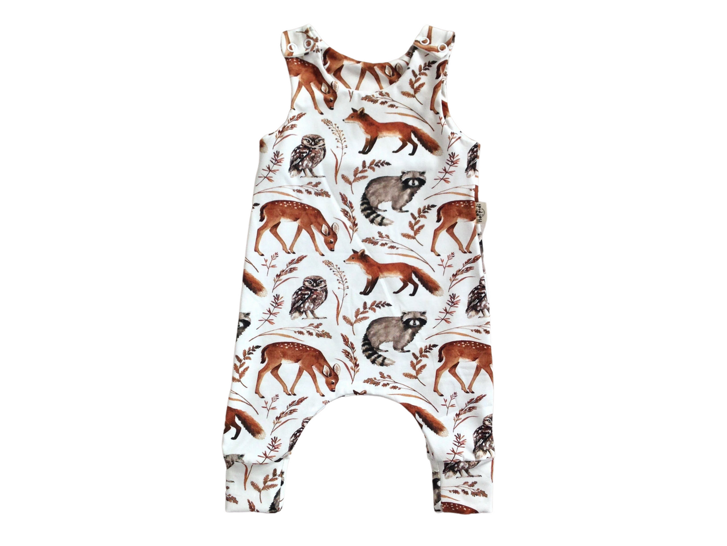 Forest Animals (White) Harem Romper