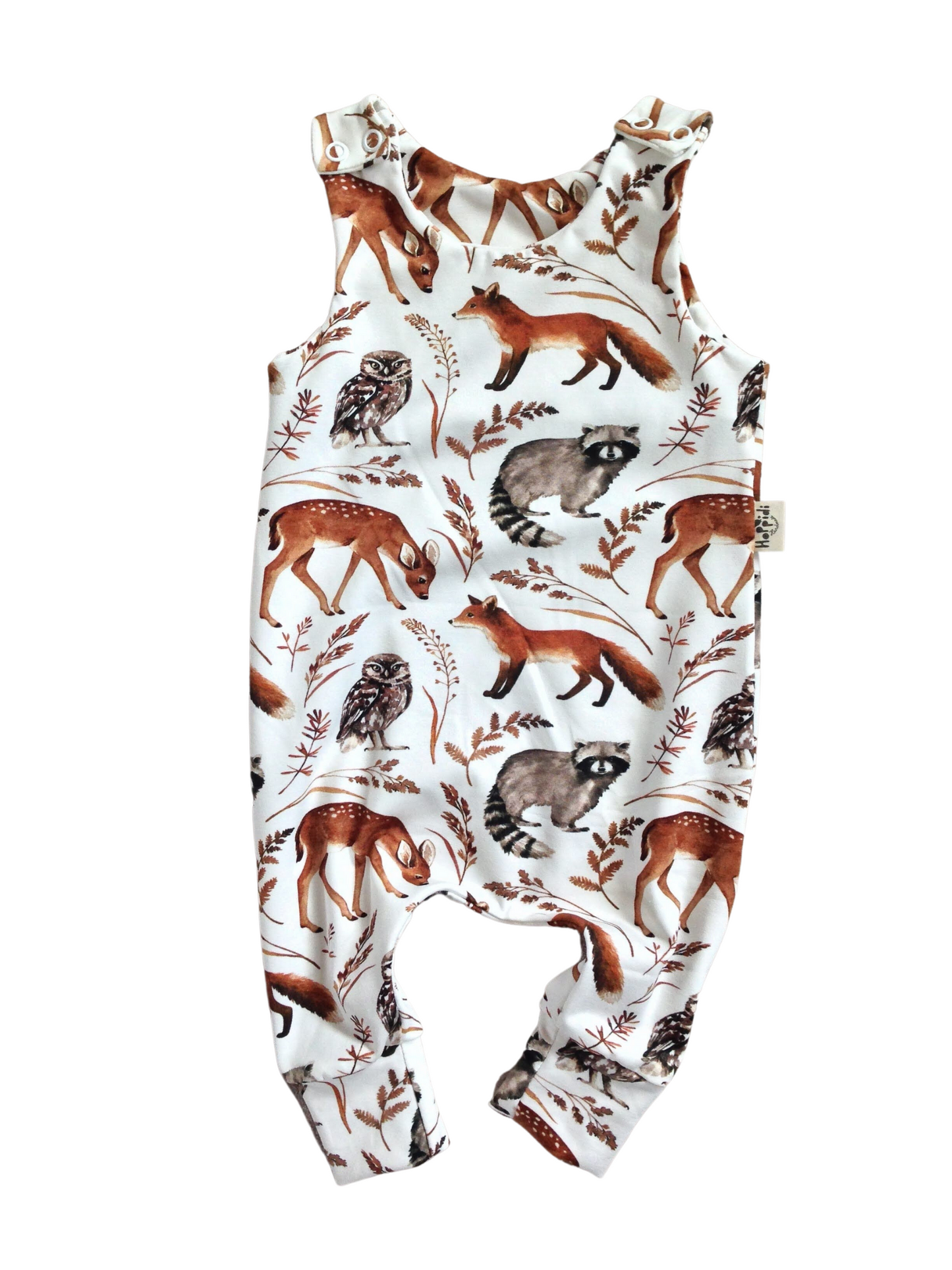 Forest Animals (White) Harem Romper