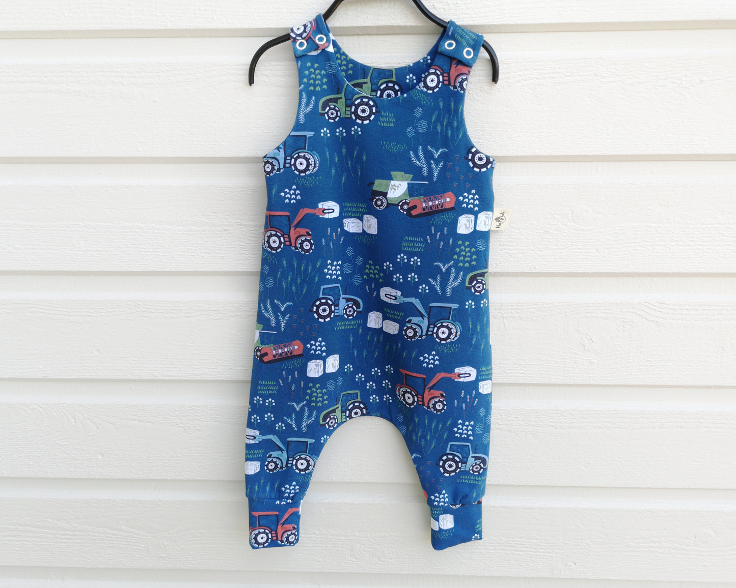 Tractor Blue Harem Romper