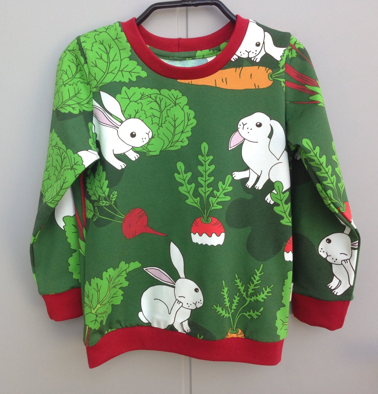 Bunny in Vegetable Garden Crew Neck Sweatshirt