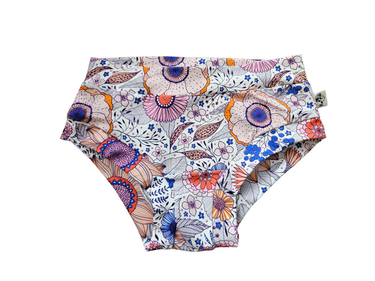 Retro flower garden organic women's boyleg or brief undies