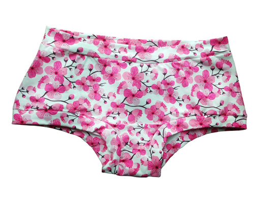 Cherry Blossoms White Organic Women's Boyleg or Brief Undies