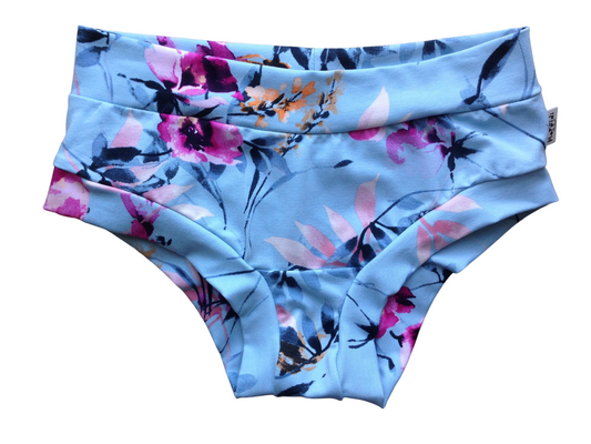 Blue Hibiscus Flower Organic Women's Boyleg or Brief Undies