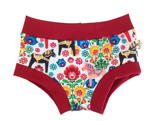 Dala horses organic unisex kids undies