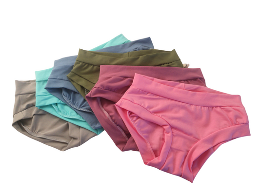 YOUR CHOICE of solid COLOR organic women's boyleg or brief undies