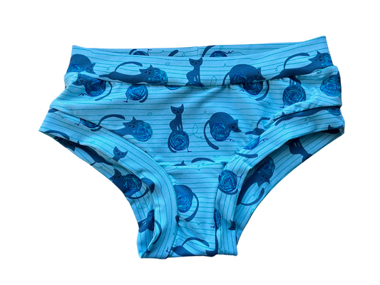 Cats print organic women's boyleg or brief undies