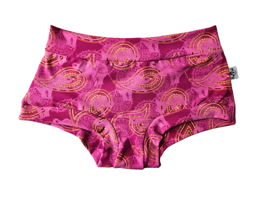 Pink paysley elephants organic women's boyleg or brief undies