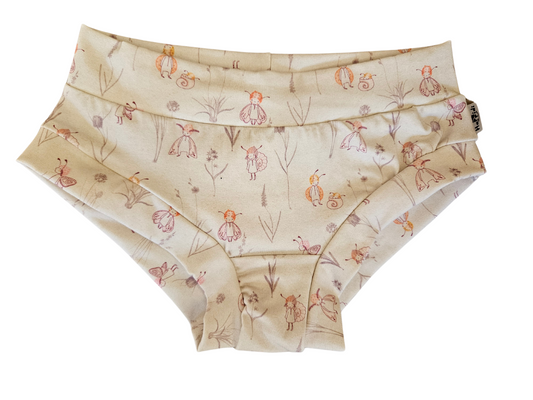 Women's brief knickers with fairy bugs print