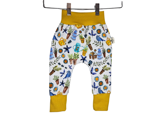 Spring garden theme organic cuff harem pants