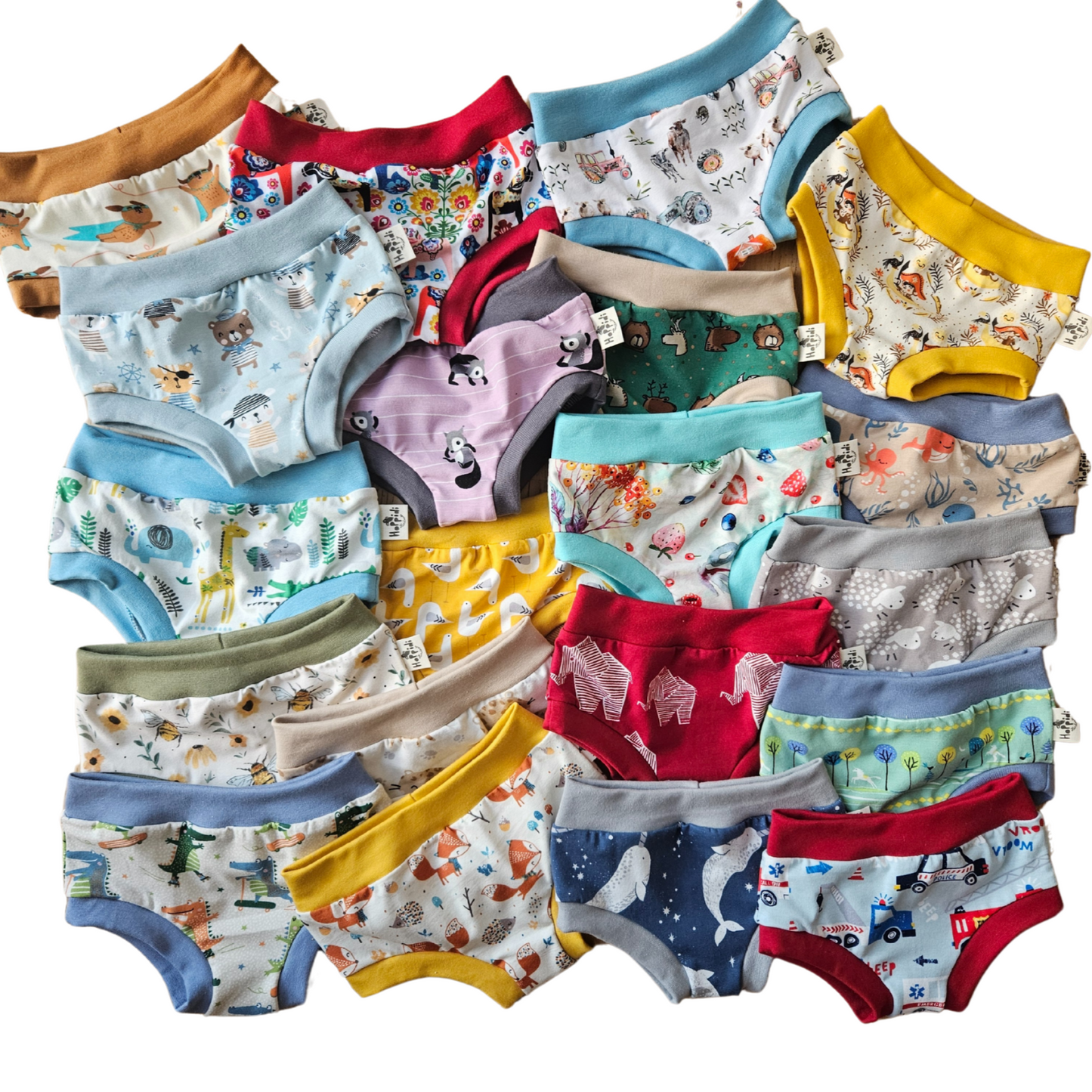 Surprise print 5-pack organic unisex kids undies