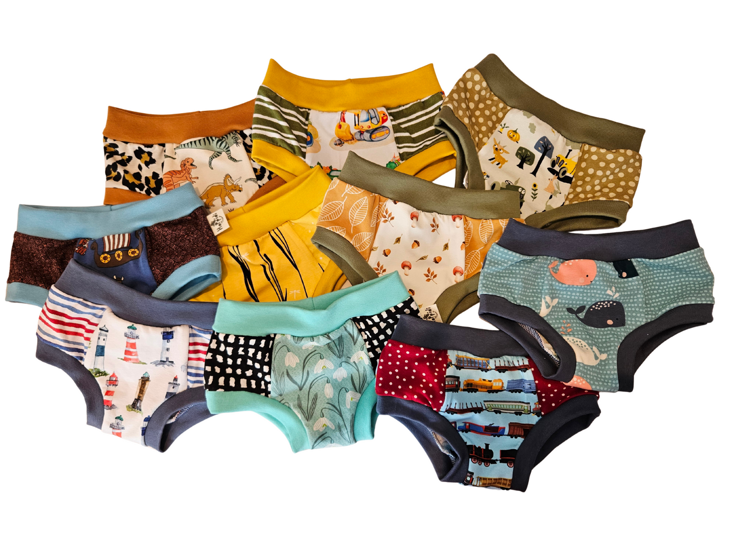 Surprise print 10-pack organic unisex kids undies
