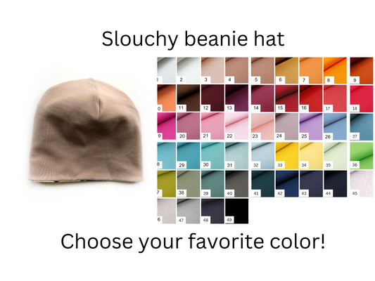 YOUR CHOICE of solid COLOR slouchy beanie hat