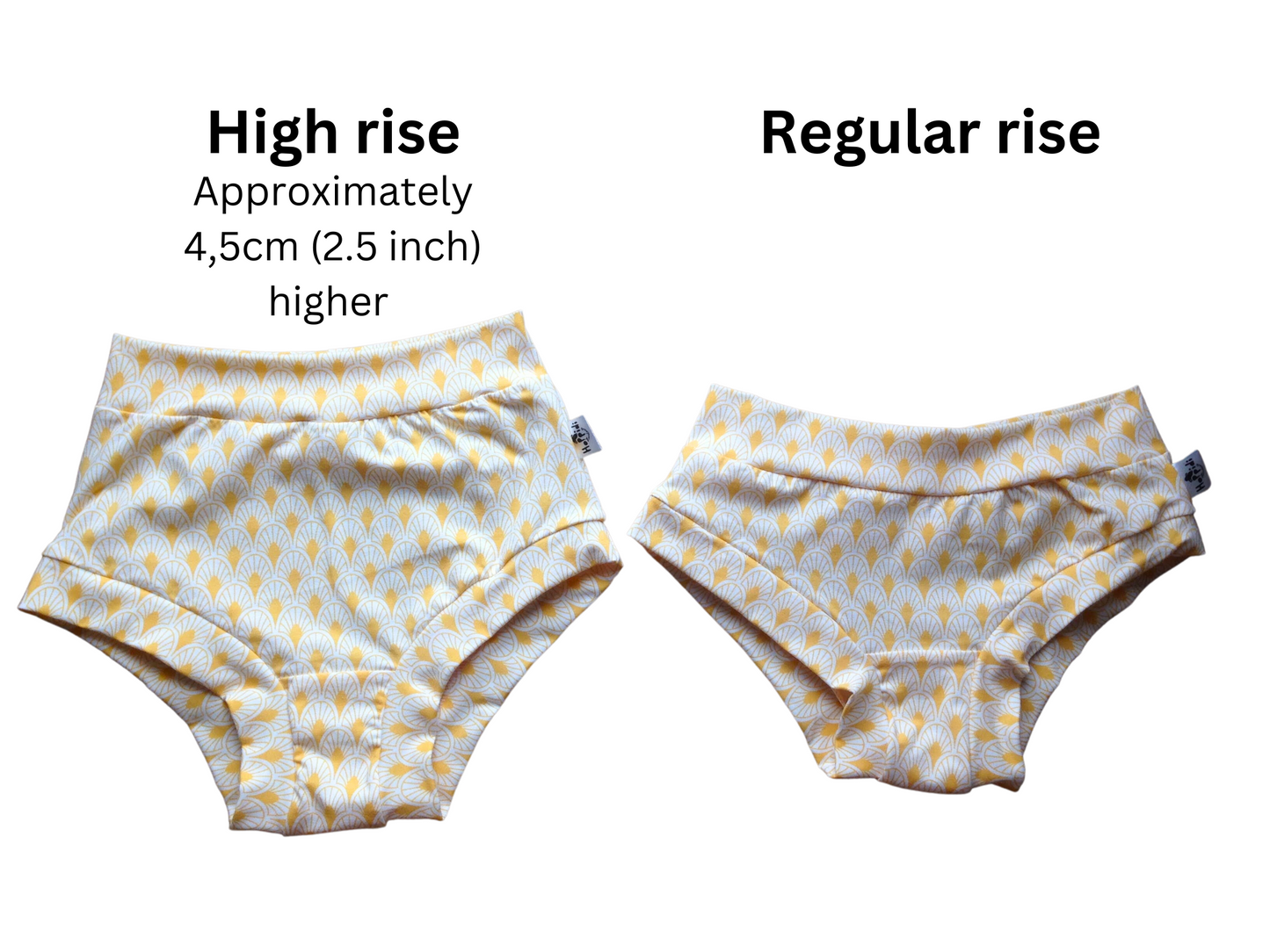 Stonewash dots high waisted organic women's boyleg or brief undies