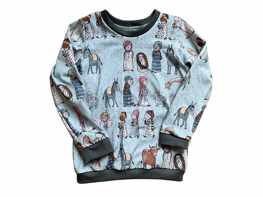 Nativity scene Christmas crew neck sweatshirt