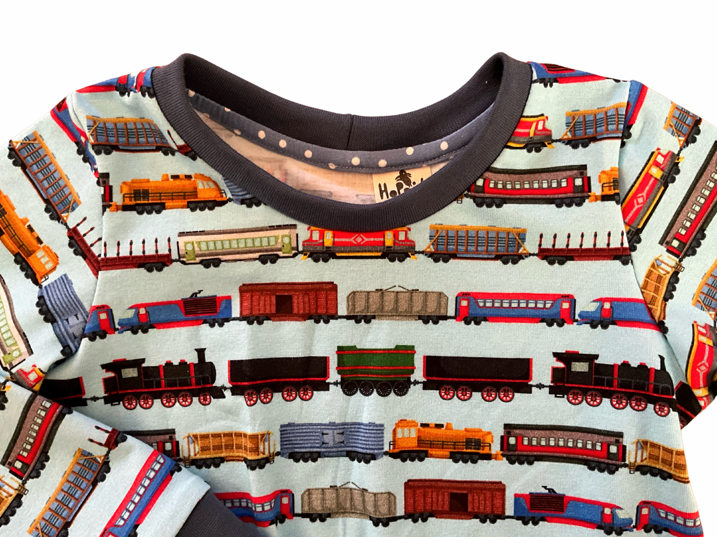 Train themed crew neck sweatshirt