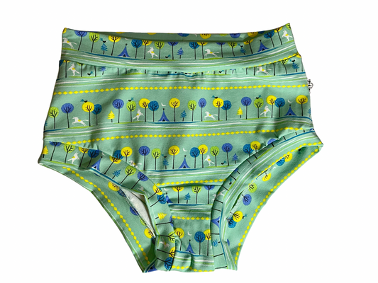 Magic forest high waisted organic women's boyleg or brief undies