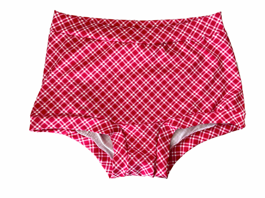 Farmhouse checkers high waisted organic women's boyleg or brief undies