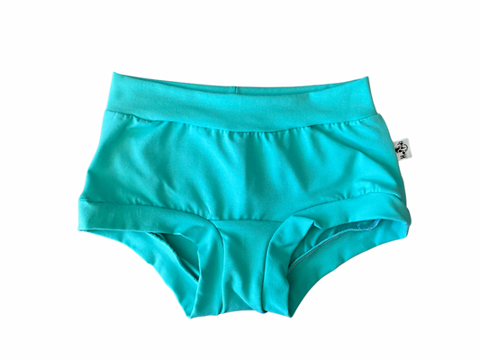 Aqua (teal) organic women’s boyleg or brief undies