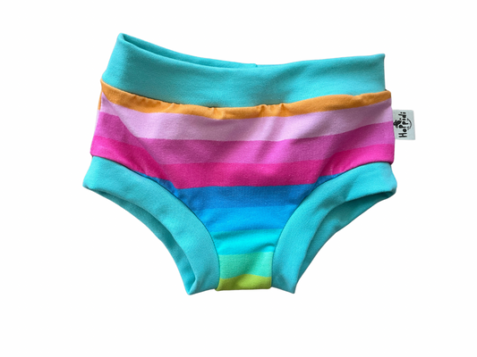 Rainbow stripes organic unisex kids undies