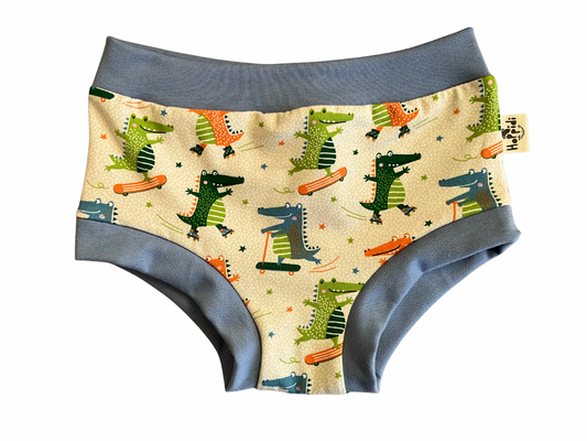 Skater crockodiles organic unisex kids undies