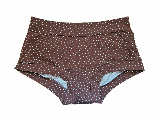 Dotties on Brown Organic Women's Boyleg or Brief Undies