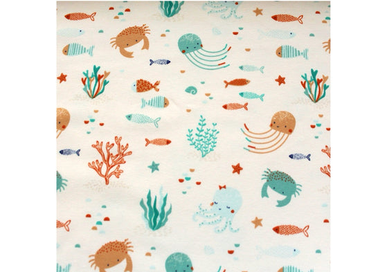 Under the sea organic jersey fabric