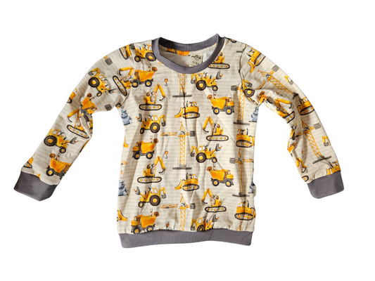 Size 2-3 years READY TO SHIP construction animals crew neck sweatshirt