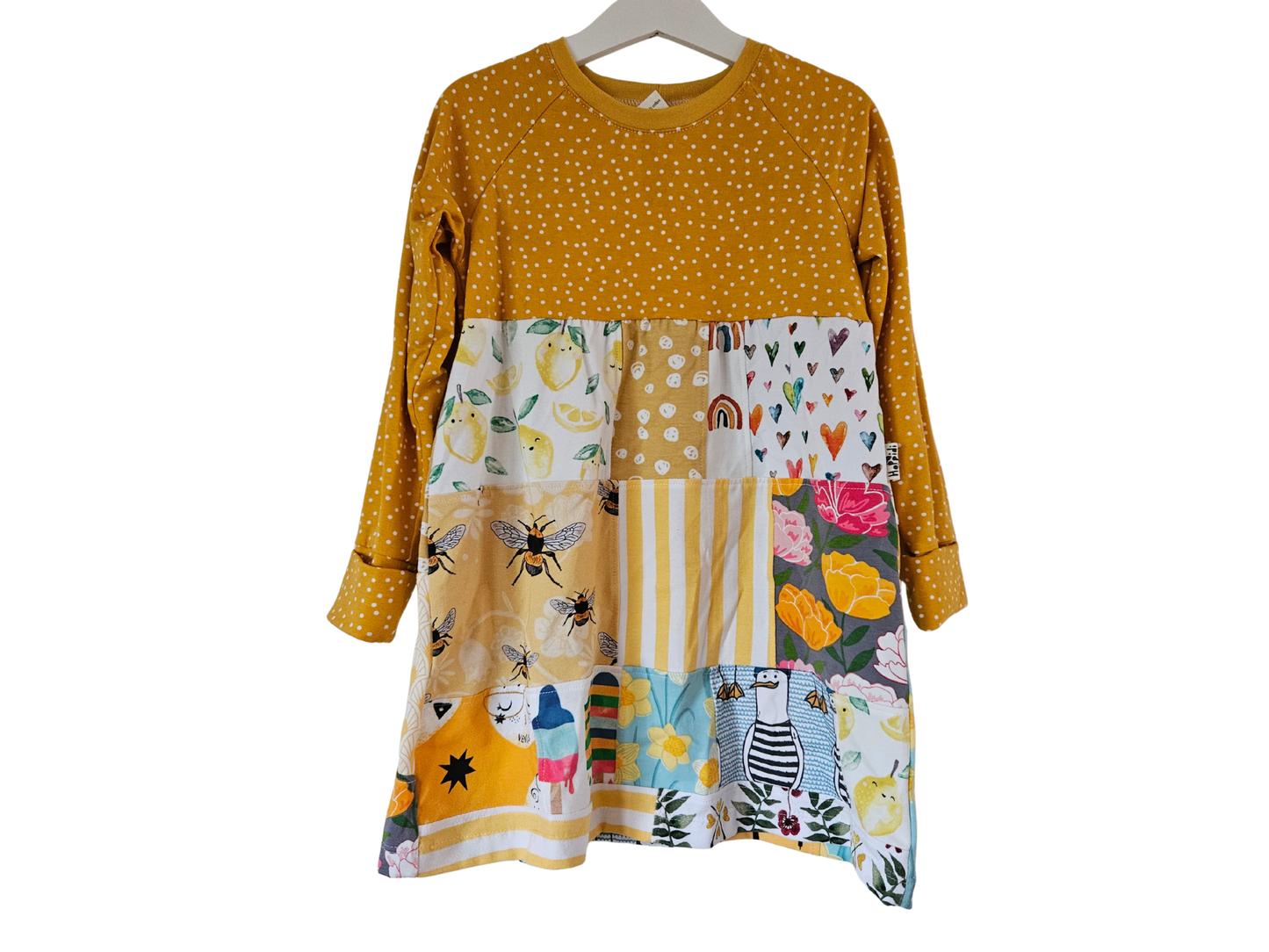 Patchwork a-line grow with me raglan dress and tunic READY TO SHIP in size 4-5