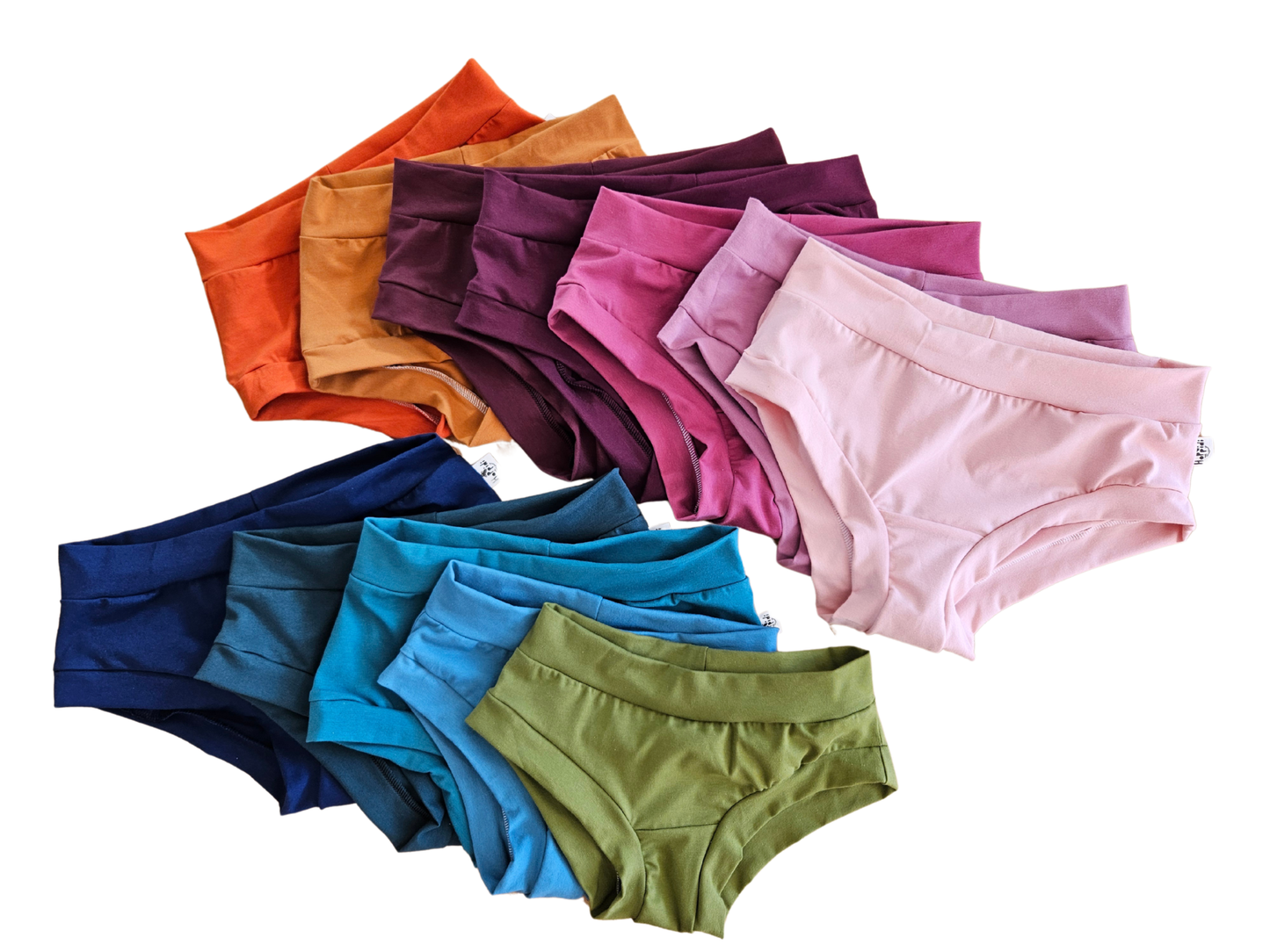 YOUR CHOICE of solid COLOR organic women's boyleg or brief undies