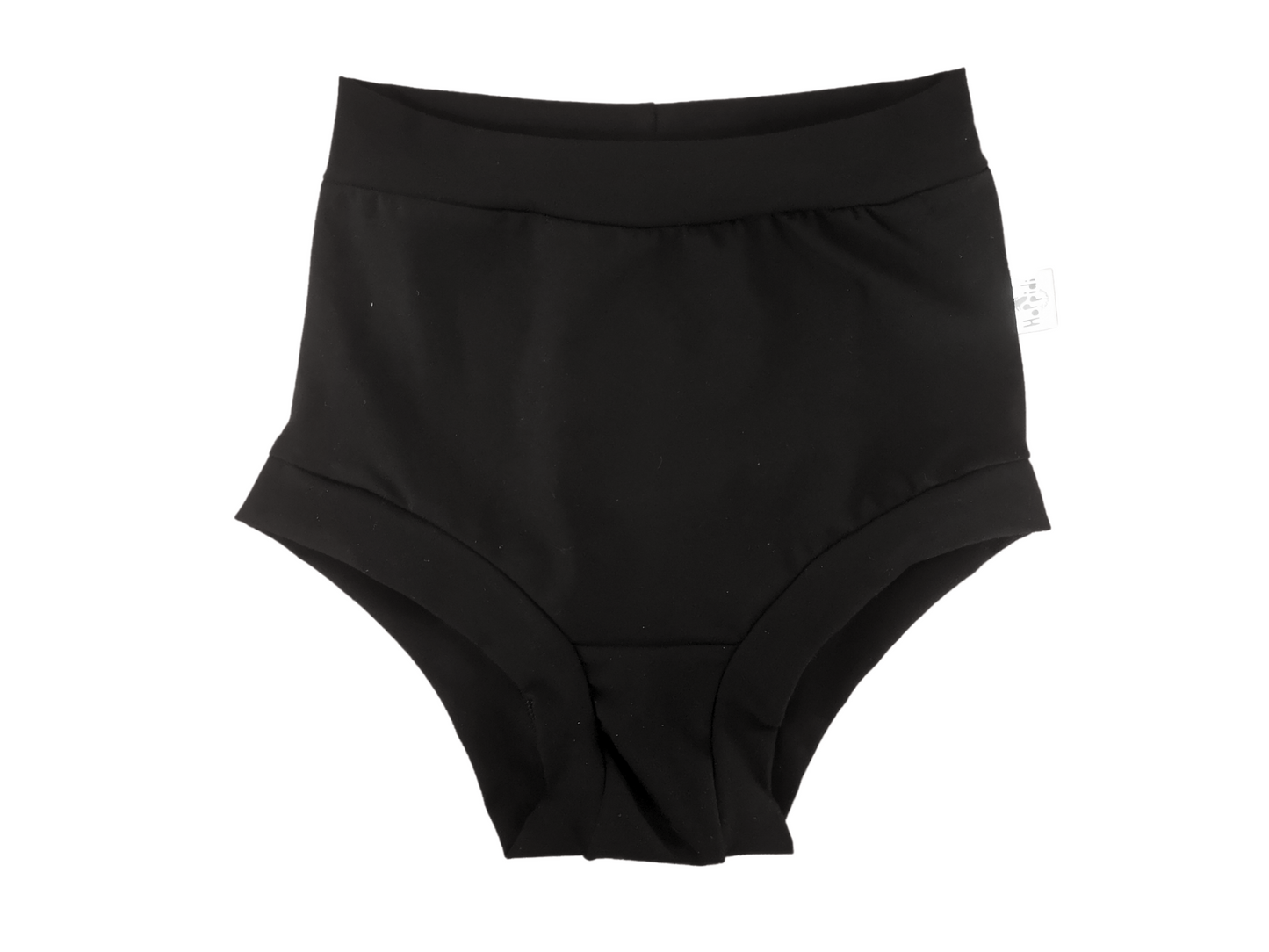 Black high waisted organic women's boyleg or brief undies