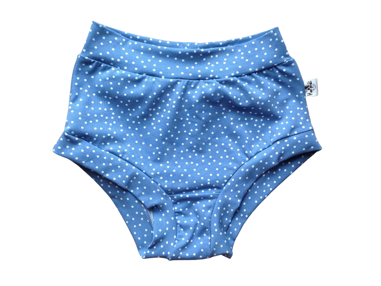 Stonewash dots high waisted organic women's boyleg or brief undies