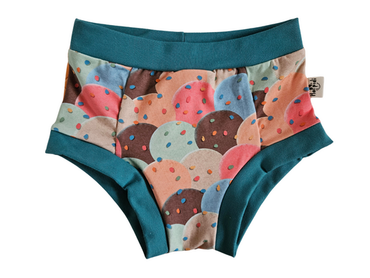 Size 12 years READY TO SHIP ice cream organic unisex kids undies